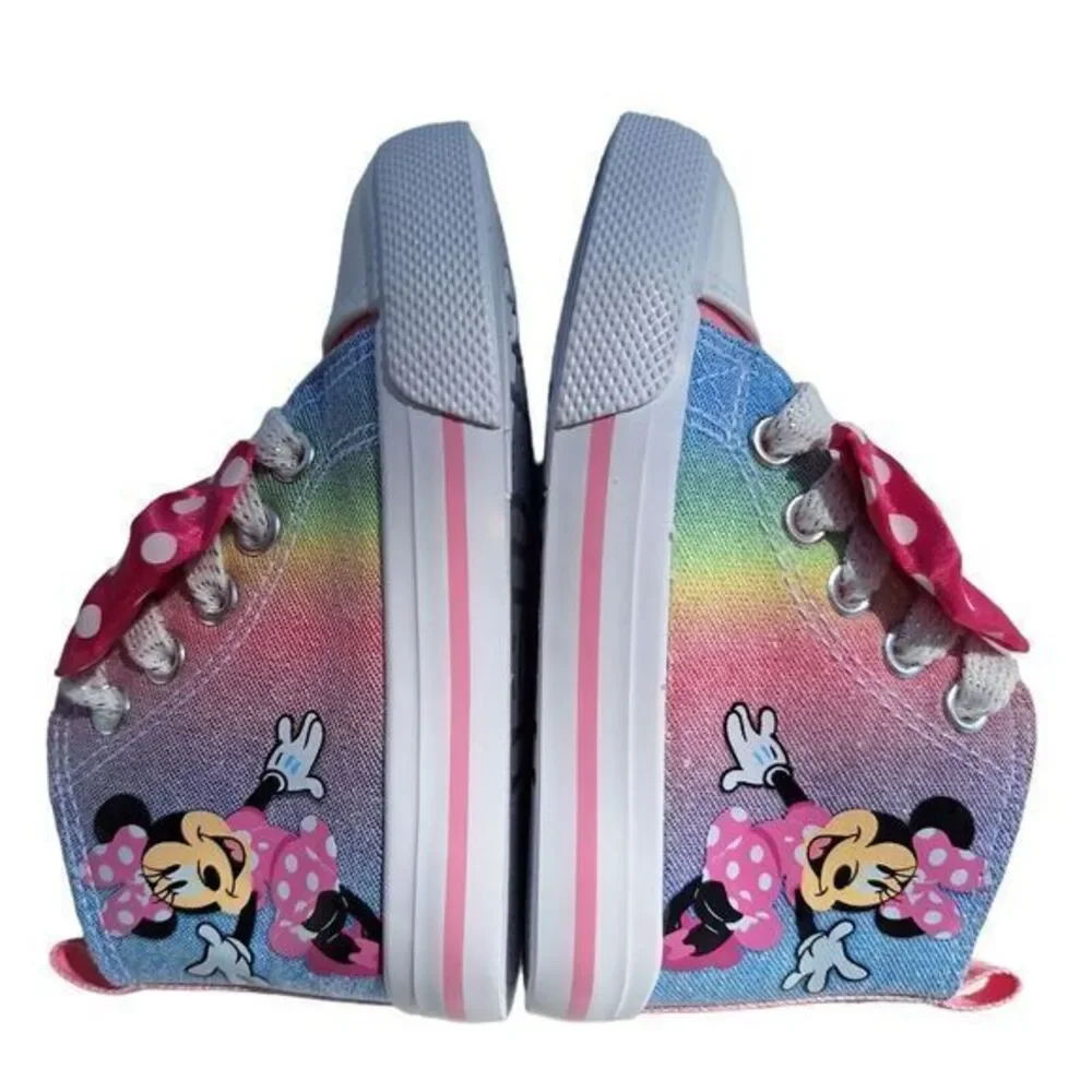 Disney Minnie High-top Sneakers For Girls in Light Canvas Size 7 (15cm) Col pink